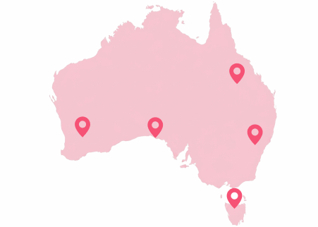 Map of Australia showing available Lollipop's territories